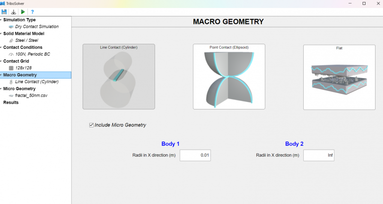 Macroscopic geometry tab